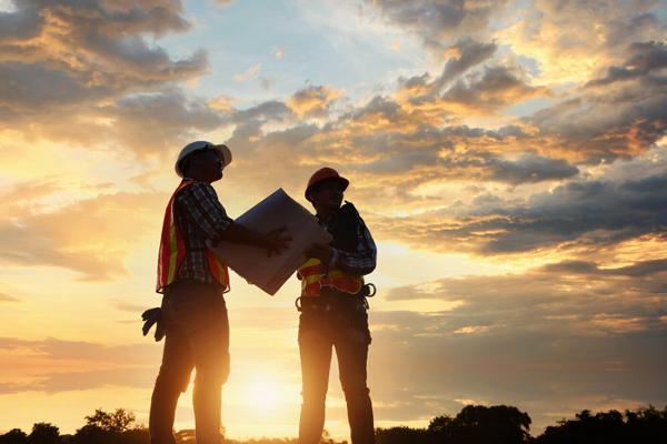 Builders on a construction site